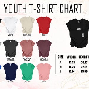 a shirt with different colors and sizes on it