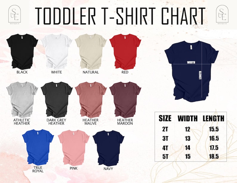 a t - shirt with different colors and sizes