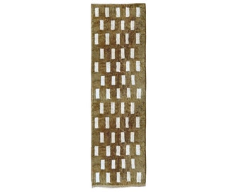 tapis couloir brun, tapis beni ourain, tapis personnalisé, tapis de coureur marocain brun, tapis de couloir fait main, tapis berbère, doux