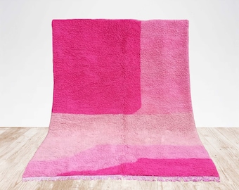tapis rose marocain, tapis beni ourain, laine rose, tapis berbère, nouveau design, authentique, teppich zone rose, tapis fait main