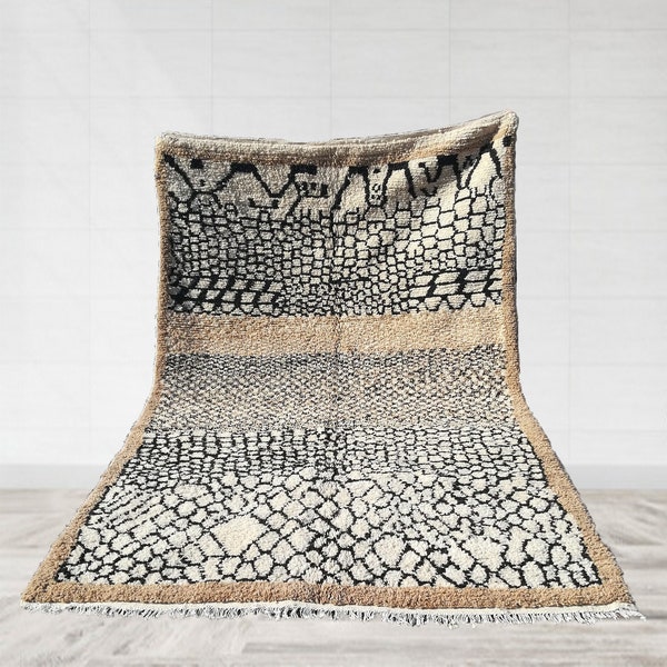 tapis marocain, tapis beni ourain, tapis berbère, Bee design rug, tapis tissé à la main, 100% naturelle, tapis de laine, tapis de zone