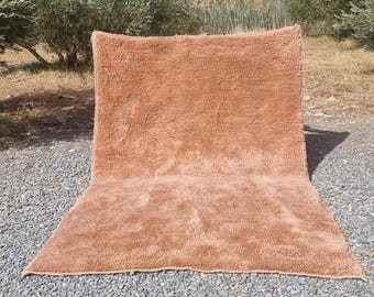 Moroccan soft rug, boho decor, solid prach beni ourain rug, luxury mrirt rug, solid peach rug, Berber teppich rug, custom handmade rug