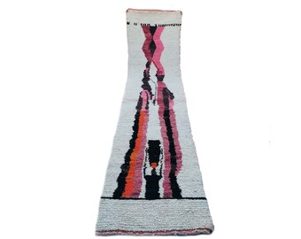 hallway rug, runner, beni ourai runner, moroccan runner, handmade rug, berber rug, wool runner, area rug, authentic, custom, living room