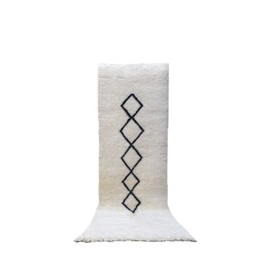tapis de couloir, tapis beni ourain, tapis marocain lignes noires, tapis tissé à la main, tapis berbère de laine, tapis de zone, teppich