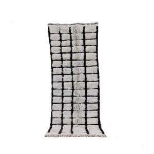 tapis de couloir, tapis beni ourain, tapis marocain lignes noires, tapis tissé à la main, tapis berbère de laine, tapis de zone, teppich