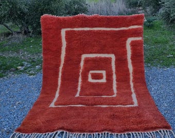 Handmade Beni Mrirt Wool Rug, Unique Berber Design (154x230 cm), Mrirt rug, custom rug, natural soft wool, handmade rug, Berber rug