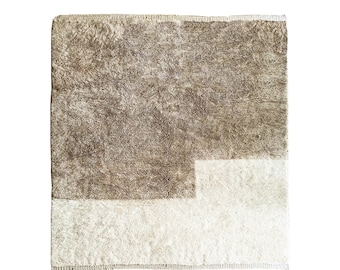moroccan soft rug, beni ourain rug, brown and white wool, berber rug, soft rug, authentic, area teppich, handmade rug, berber natural rug