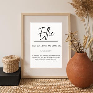 Customizable Printable Name Meaning Sign for Ellie, Custom Baby Name Sign, Printable Baby Name Sign, Ellie Name Sign, Ellie Baby Name, meani
