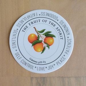 Vruchten van de geest sticker - Galaten 5:22-23 sticker - oranje sticker - bijbeltekststickers - waterflessticker - schriftsticker