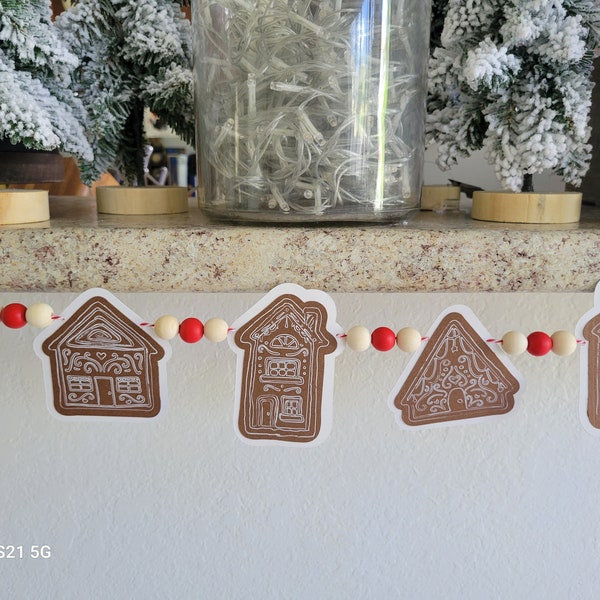 Gingerbread House Garland, Christmas garland, Gingerbread Houses, Holiday Garland