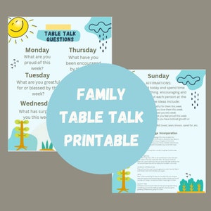 Family Table Talk Printable in Outdoorsy
