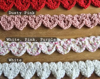 Crochet Heart Garland, Heart Garland, Crochet Garland, Valentine&#39;s Garland