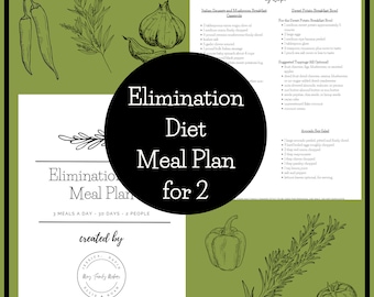 Printable Whole Foods Elimination Diet Meal Plan - Elimination Diet- Meal Plan - Whole Foods Meal Plan - Elimination Diet- Anti-Inflammatory
