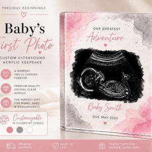 Ultrasound Keepsake Gift, Baby’s First Photo Acrylic Block, Pregnancy Announcement Gift, IVF Miracle Gift, Custom Sonogram Frame, New Mom