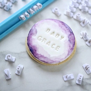 Sweet Stamp Mini Message Set 72pcs, Personalisation Stamps, Letter Embossers For Cookies/Cupcakes