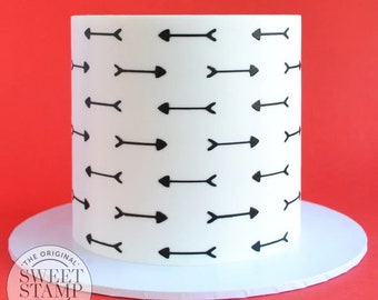 Sweet Stamp Stencil - Arrows, Buttercream Stencil, Ganache Stencil, Reusable Stenci, Arrow Pattern