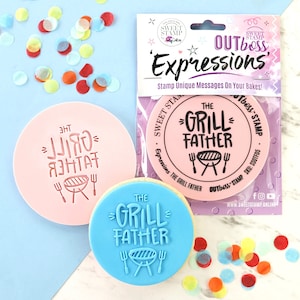Sweet Stamp - OUTboss Expression - The Grill Father Cookie/Cupcake Deboss/Emboss Cupcake Topper, Goffratrici per Cookies & Cupcakes