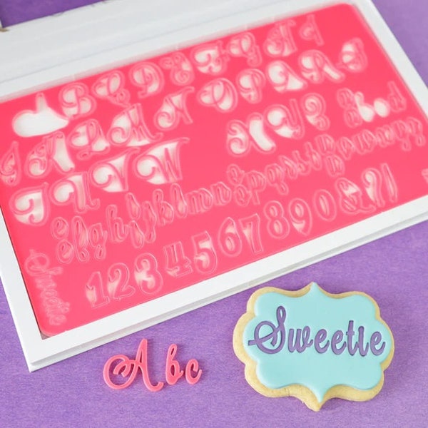 Ensemble de gaufrage SweetStamp Sweetie. Ensembles de lettres / chiffres pour gâteaux, décoration de gâteaux, gaufrage. Timbres-lettres.