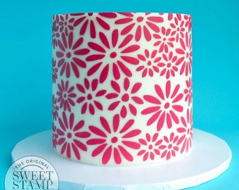 Sweet Stamp Stencil - Daisy Doo, Cake Stencil, Flower stencil, Cake Decorating, Daisy Stencil, Buttercream Stencil, Ganache Stencil