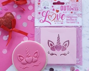 Sweet Stamp Texture Tiles OUTboss - Heart Unicorn Cupcake Topper, Cookie Topper, Embosser, Embossing Cupcake, Embossing Cookies.
