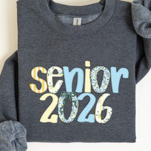 Senior 2026 sweatshirt, Class of 2026 sweater,  Coquette Graduation Gift, Trendy Senior crewneck,  Preppy Retro High School sweatshirt