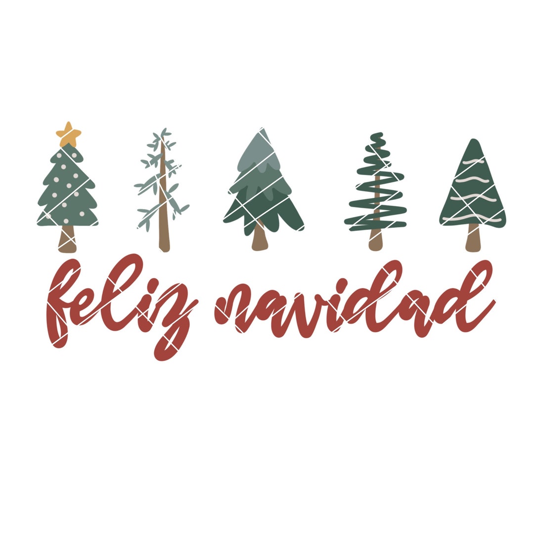 Feliz Navidad Christmas Trees Png, Bilingual Christmas, Navidad
