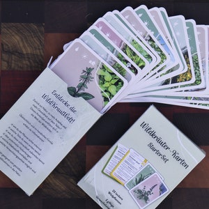 Wild KRÄUTER KARTEN Set für Einsteiger - Heilpflanzen Lernkarten für Anfänger, Gärtner, Selbstversorger, Pflanzenliebhaber, Geschenk, Kinder
