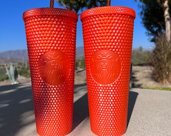 Starbucks Venti Red Orange Yellow Stainless Steel Cup, New 