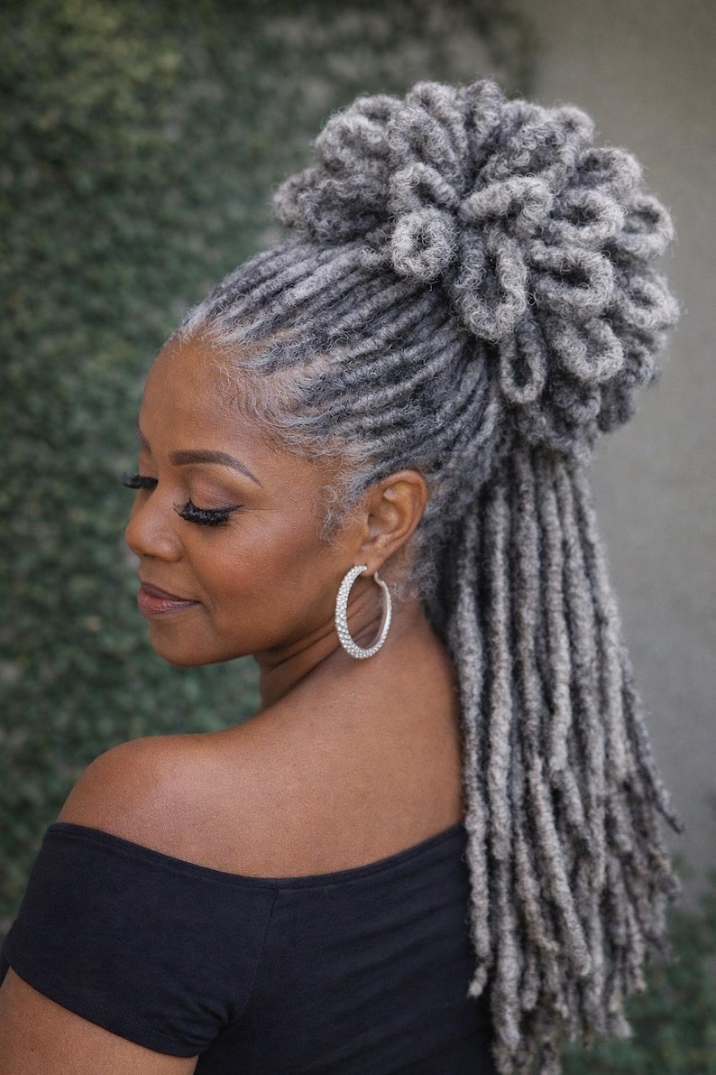 Crochet Loc Bun Ponytail | Drawstring Synthetic Hair, Free Jewelry image 10