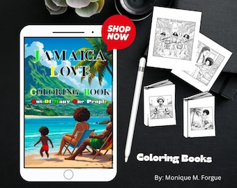 Jamaica Love Coloring Book | Caribbean Culture Printable | Digital Coloring Pages with Word Search Puzzle