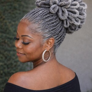 Crochet Loc Bun Ponytail | Drawstring Synthetic Hair, Free Jewelry image 8