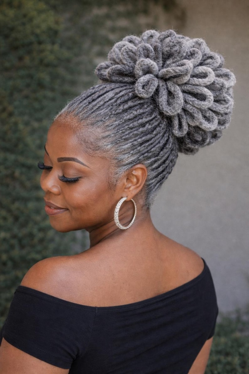 Crochet Loc Bun Ponytail | Drawstring Synthetic Hair, Free Jewelry image 8