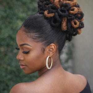 Crochet Loc Bun Ponytail | Drawstring Synthetic Hair, Free Jewelry image 2