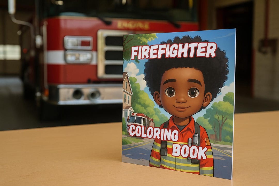 Firefighter Boy Coloring Book: Kids Activity Book | Handmade - Etsy