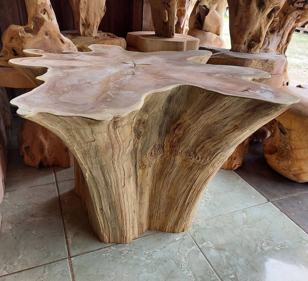 Solid Teak Root Star Table Natural Finishstar Coffee Etsy