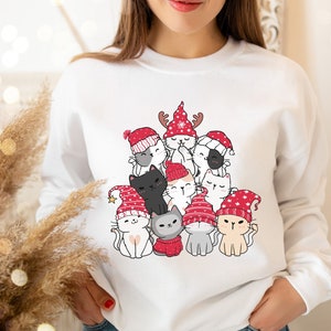 Christmas Cat Sweatshirt, Merry Catmas, Funny Cat, Christmas Gift For Cat Owners, Cat Christmas Tree, Holiday Apparel