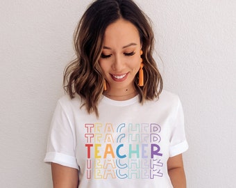 Rainbow teacher shirt, Spanish Teacher Shirt, Teacher Appreciation Gift, Back To School Tee, Teacher Shirt, Maestra shirt