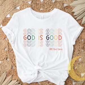 Retro God is Good All The Time Shirt,  Jesus Lover Tshirt, Christian Shirt, Confirmation Gift for Religious, Christian Apparel Gift Tee