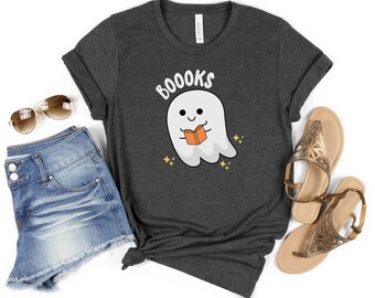 Boooks Ghost Shirt, Ghost books, Halloween Party Teacher Shirt, Librarian Tee, Book lover gift, Bookwork tee, Halloween Teacher Tshirt