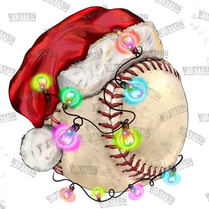 Christmas Baseball Ball Sublimation Png, Baseball Christmas, Baseball Png, Christmas Baseball Ball Santa Hat Png, Baseball Ball Santa Hat