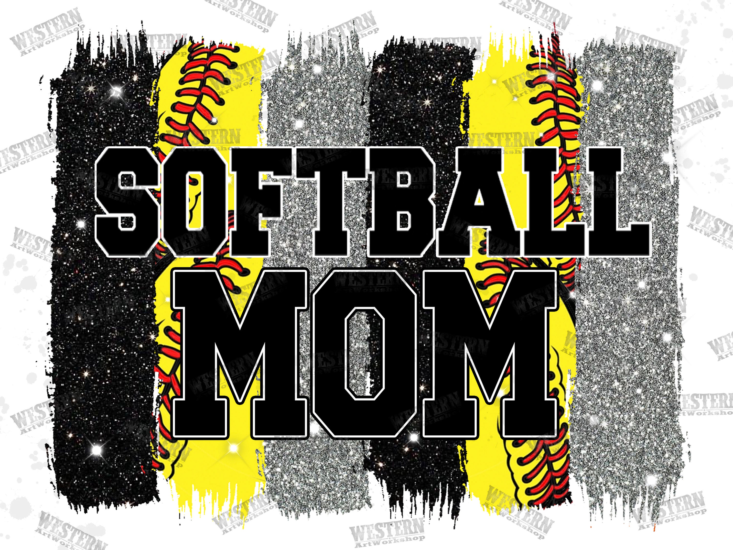 Softball Mom Brush Stroke Png Softball Brush Strokes Etsy