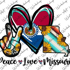 Peace Love Missouri Png, Missouri Png, Sonnenblume Missouri Png, Missouri Design, Missouri Clipart, Missouri Maps Png, Digitaler Download