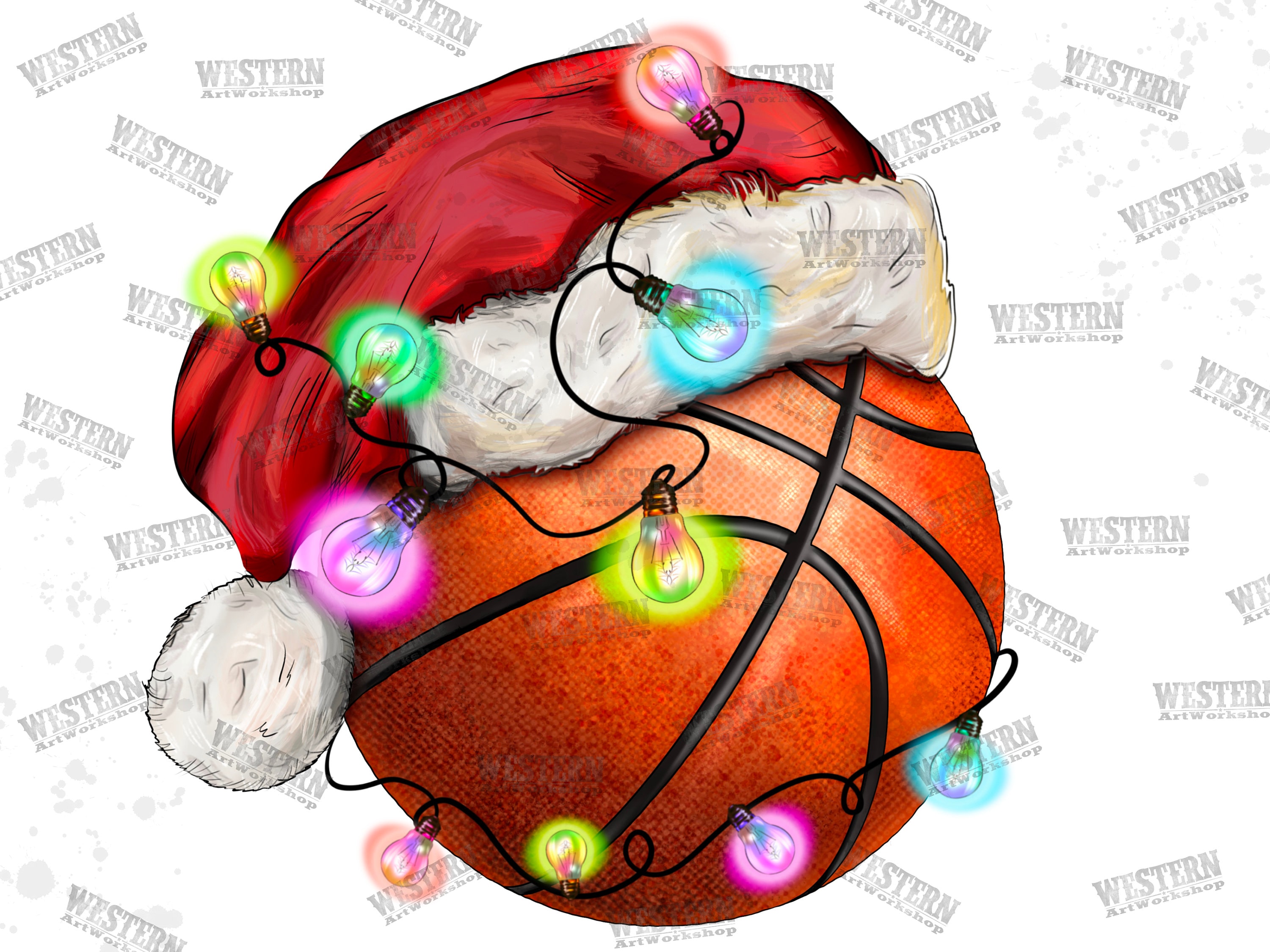 Joy With Basketball and Santa's Hat Png Sublimation 