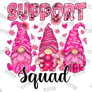 Support Squad Gnomes Png,Gnome Support Squad PNG, Breast Cancer PNG,Support Squad Png,Breast Cancer Awareness Png, Breast Cancer Gift,