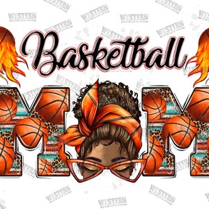 Afro Messy Bun Basketball Mom Png Sublimation Design, Black Woman Png, Basketball Mom Png, Afro Basketball Mom Png, Digital Download