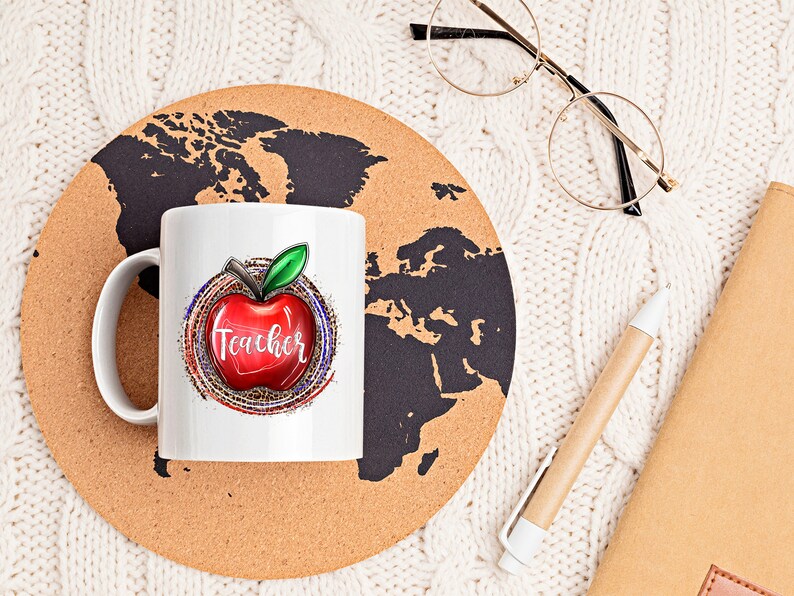 Teacher Apple Leopard Background Png Teacher Apple PNG - Etsy