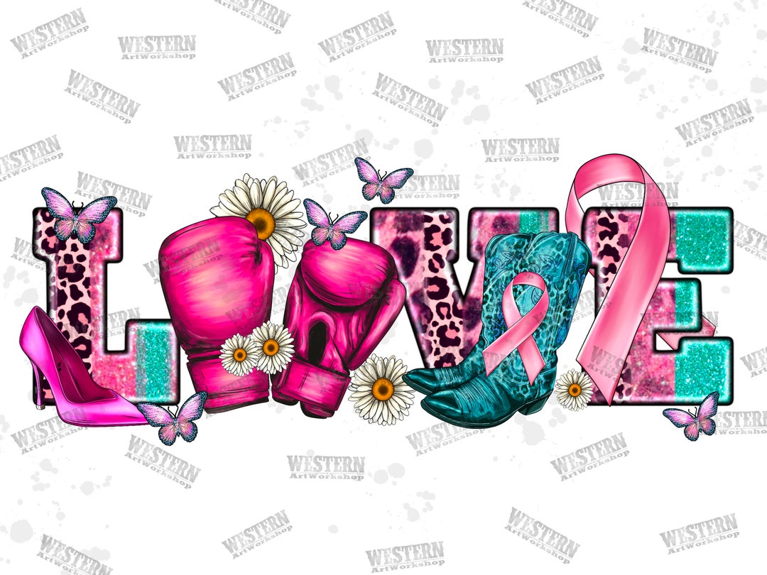 Breast Cancer Love Png Sublimation Design, Cancer Awareness Png, Cancer