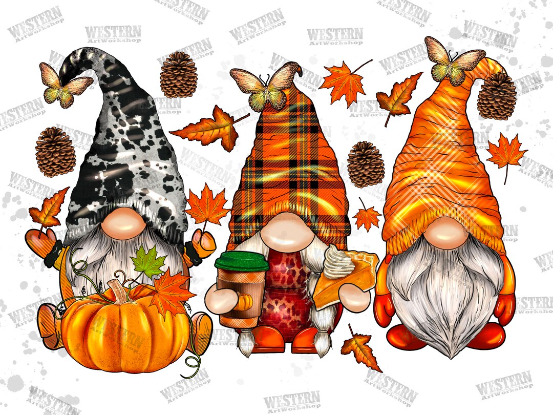 Fall Gnomes Png Sublimation Design Fall Png Autumn image