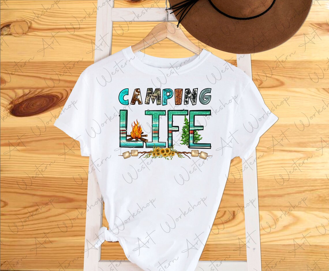 Camp Life Png sublimation Design Campfire Png Leopard and - Etsy