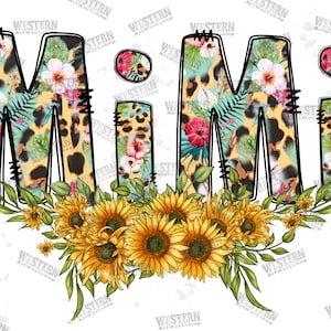 Mimi Sublimation Png File, Mimi Png File, Mimi Leopard, Mimi Design Png, Sunflower Mimi Png, Sublimation Design - PNG Transparent